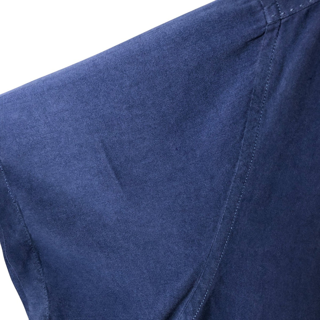 Tommy Bahama short sleeve open collar silk shirt, box shirt, men's XL size silk navy blue type Vintage Second Hand