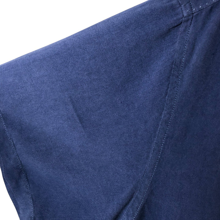 Tommy Bahama short sleeve open collar silk shirt, box shirt, men's XL size silk navy blue type Vintage Second Hand