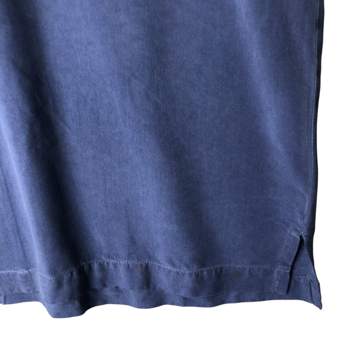 Tommy Bahama short sleeve open collar silk shirt, box shirt, men's XL size silk navy blue type Vintage Second Hand