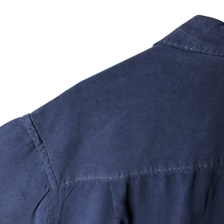 Tommy Bahama short sleeve open collar silk shirt, box shirt, men's XL size silk navy blue type Vintage Second Hand