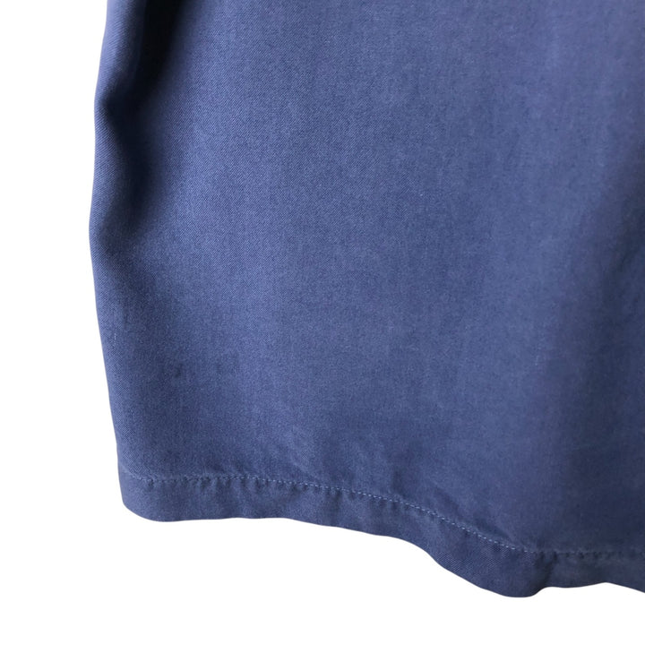Tommy Bahama short sleeve open collar silk shirt, box shirt, men's XL size silk navy blue type Vintage Second Hand