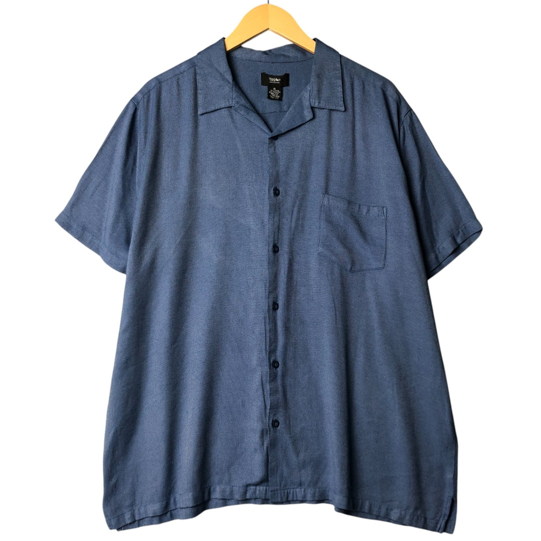 Mossimo MOSSIMO Short Sleeve Open Collar Rayon Box Shirt, Men's XL Rayon blue type Vintage Second Hand
