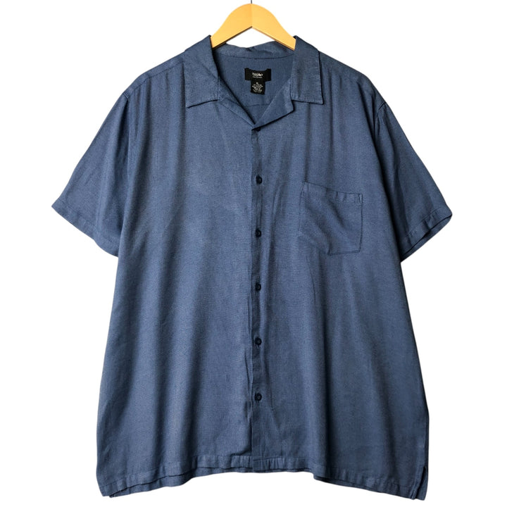 Mossimo MOSSIMO Short Sleeve Open Collar Rayon Box Shirt, Men's XL Rayon blue type Vintage Second Hand