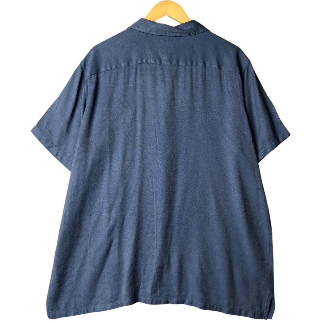 Mossimo MOSSIMO Short Sleeve Open Collar Rayon Box Shirt, Men's XL Rayon blue type Vintage Second Hand