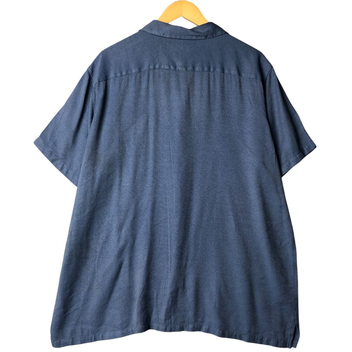 Mossimo MOSSIMO Short Sleeve Open Collar Rayon Box Shirt, Men's XL Rayon blue type Vintage Second Hand