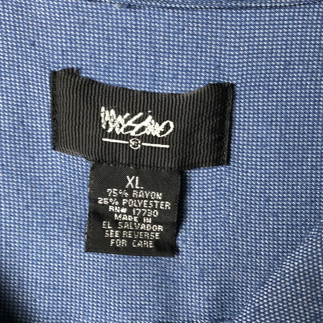 Mossimo MOSSIMO Short Sleeve Open Collar Rayon Box Shirt, Men's XL Rayon blue type Vintage Second Hand