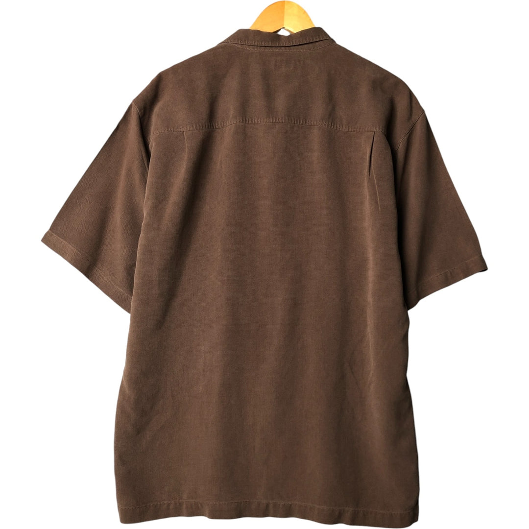 Tommy Bahama short sleeve open collar silk shirt, box shirt, men's size L silk brown type Vintage Second Hand