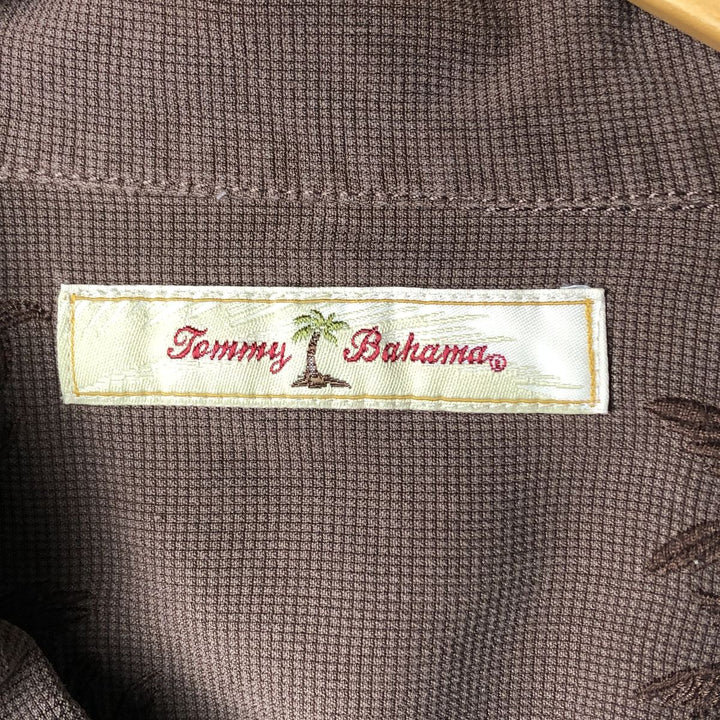 Tommy Bahama short sleeve open collar silk shirt, box shirt, men's size L silk brown type Vintage Second Hand