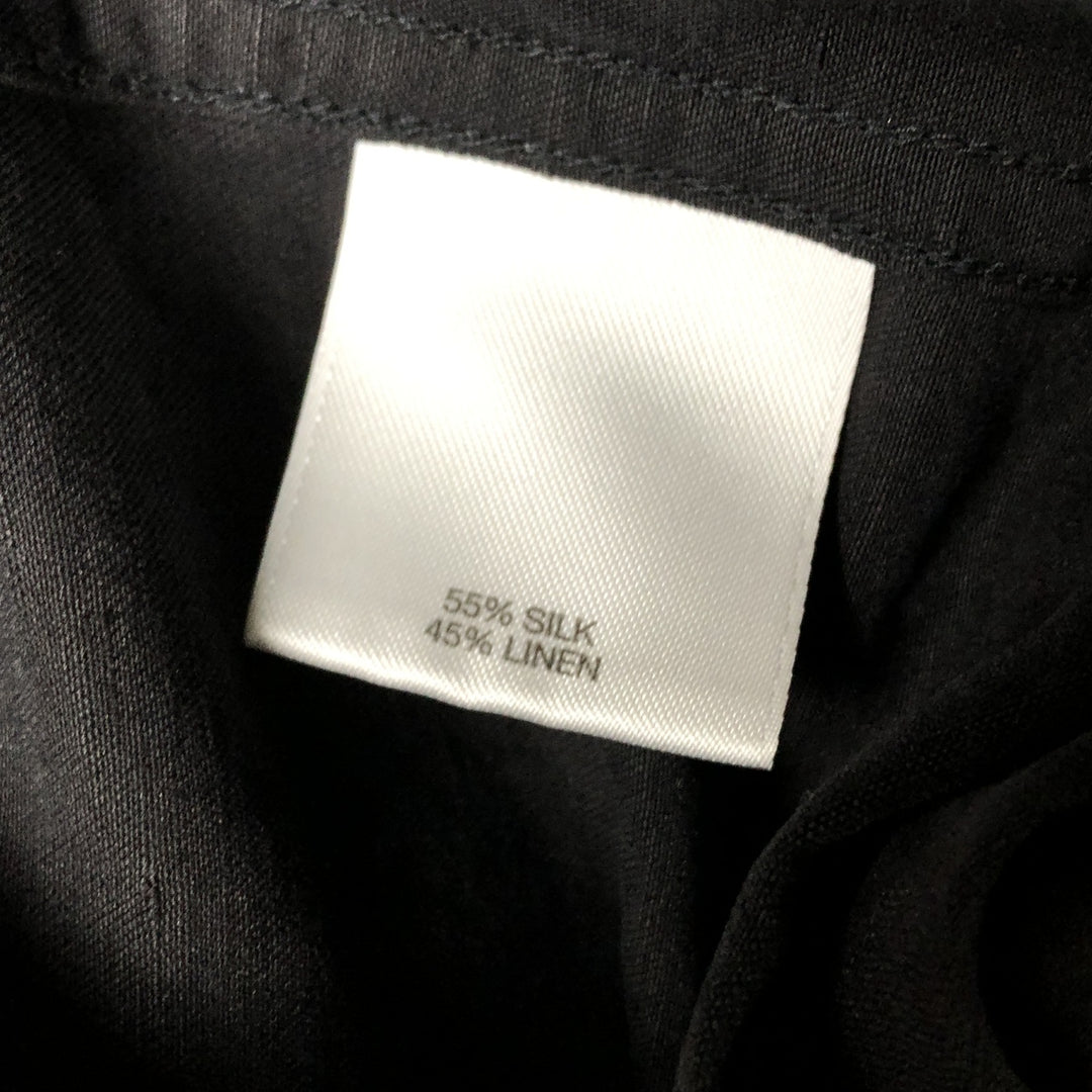 CREMIEUX Short Sleeve Open Collar Silk Shirt, Box Shirt, Men's XL silk black type Vintage Second Hand