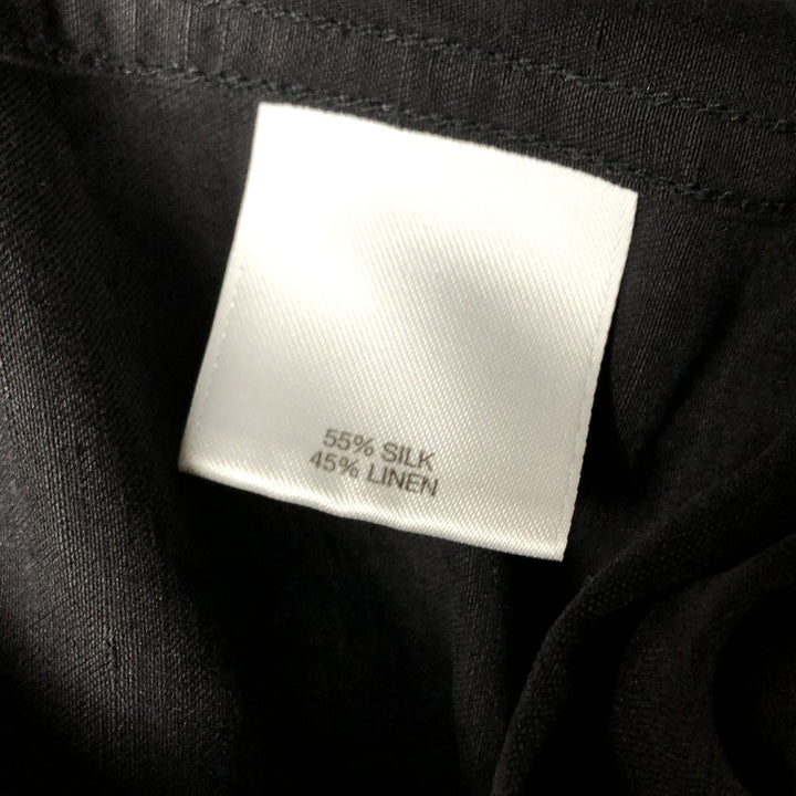 CREMIEUX Short Sleeve Open Collar Silk Shirt, Box Shirt, Men's XL silk black type Vintage Second Hand