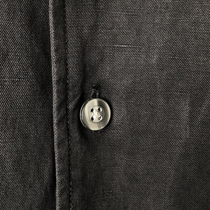 CREMIEUX Short Sleeve Open Collar Silk Shirt, Box Shirt, Men's XL silk black type Vintage Second Hand