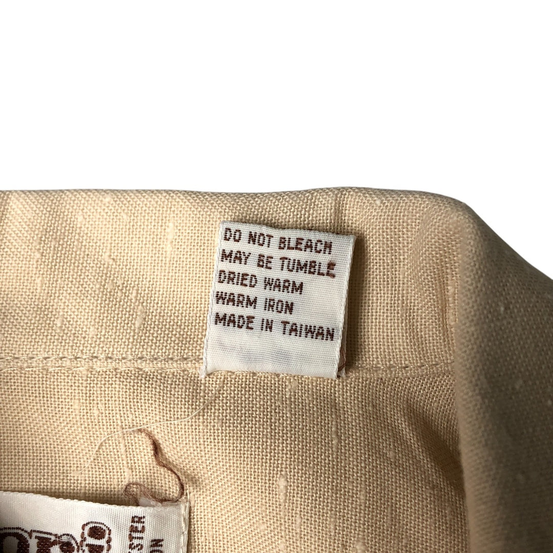 Doni Short Sleeve Open Collar Polyester Box Shirt, Men's Size Medium polyester Beige type Vintage Second Hand