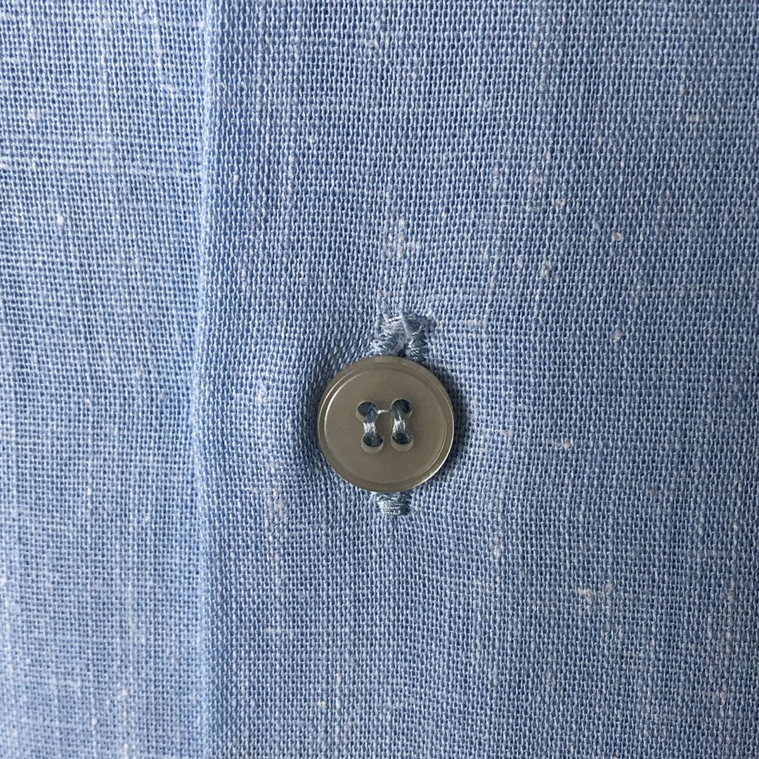 LEGEND by Luvisca Short Sleeve Open Collar Cotton/Polyester Box Shirt, Made in the UK, Men's Size Medium, Vintage polyester Blue type light blue Vintage Second Hand