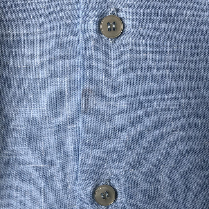 LEGEND by Luvisca Short Sleeve Open Collar Cotton/Polyester Box Shirt, Made in the UK, Men's Size Medium, Vintage polyester Blue type light blue Vintage Second Hand