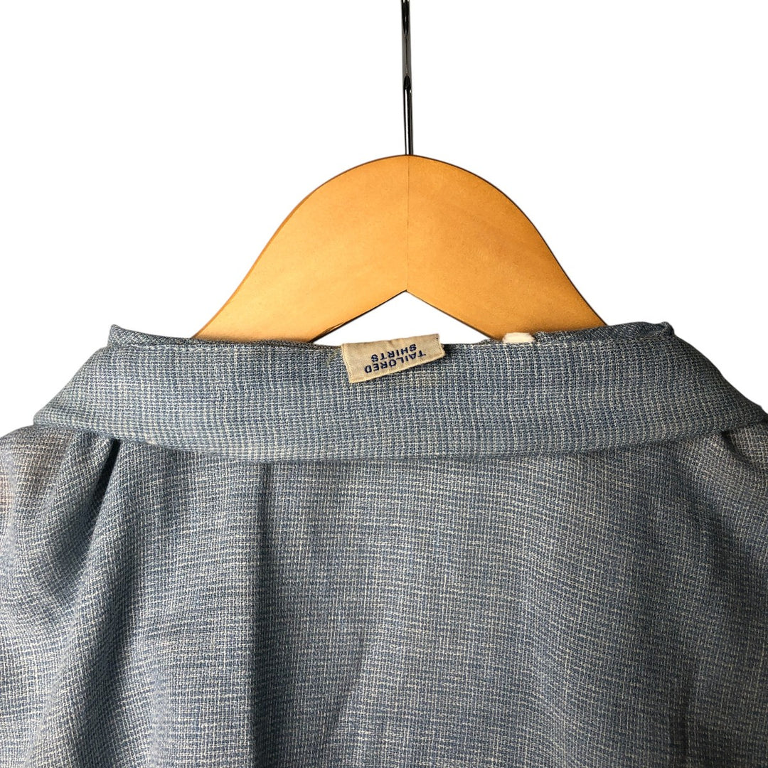 Vintage 60s-70'S Ambassador short-sleeved open-collar box shirt, men's size XL unclear blue type Vintage Second Hand