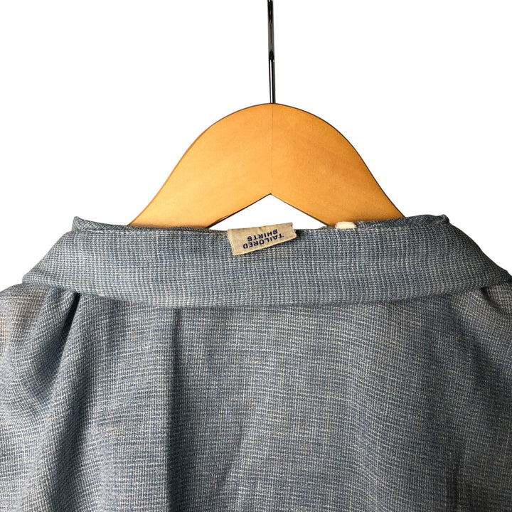 Vintage 60s-70'S Ambassador short-sleeved open-collar box shirt, men's size XL unclear blue type Vintage Second Hand