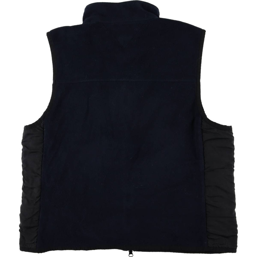 Vintage 90'S Tommy Hilfiger fleece vest, size M, men's polyester navy blue type Vintage Second Hand