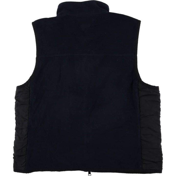 Vintage 90'S Tommy Hilfiger fleece vest, size M, men's polyester navy blue type Vintage Second Hand