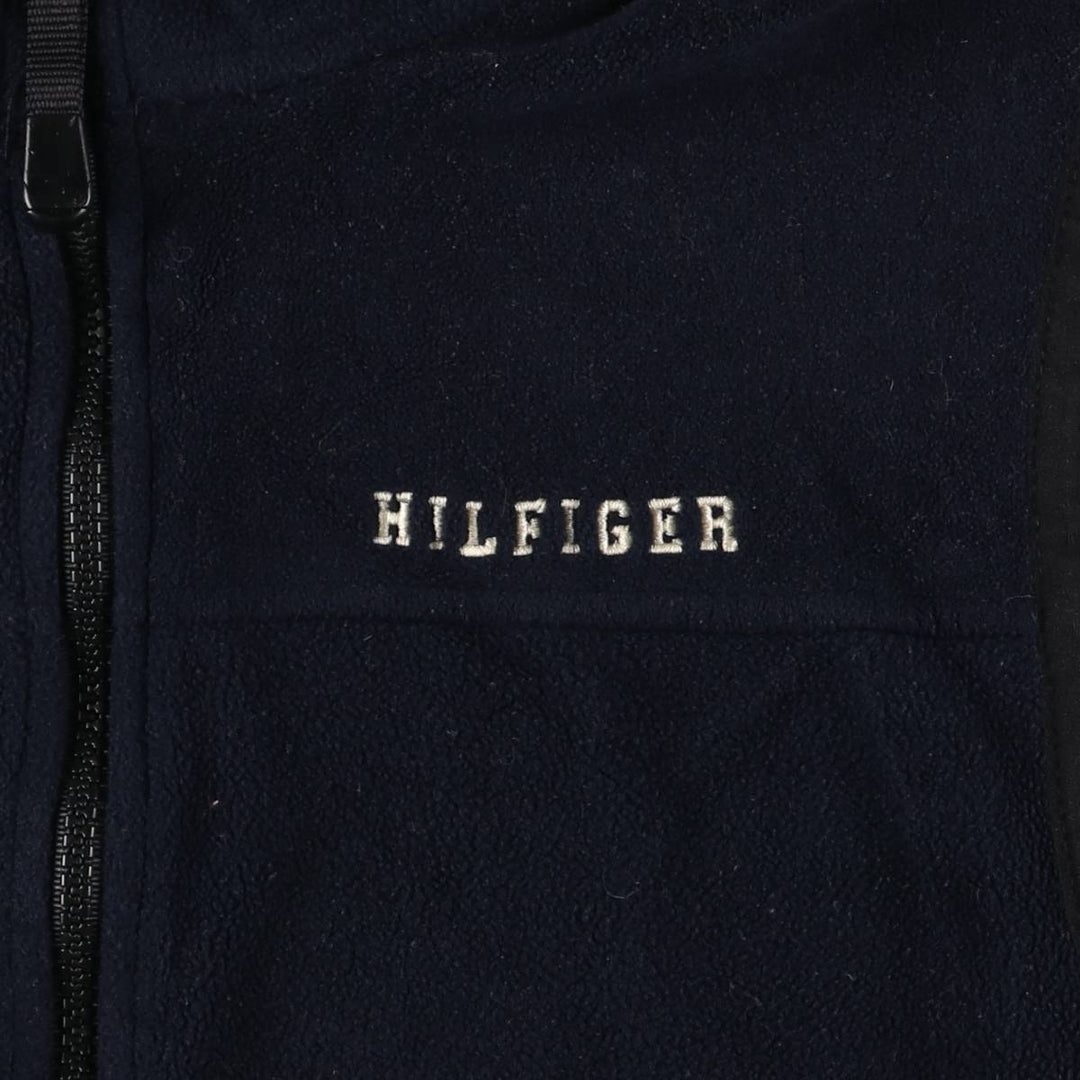 Vintage 90'S Tommy Hilfiger fleece vest, size M, men's polyester navy blue type Vintage Second Hand