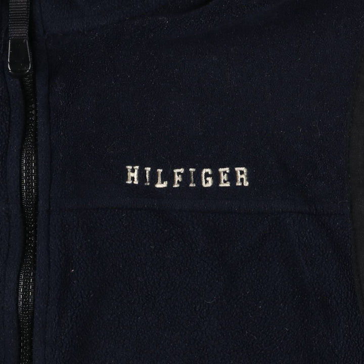Vintage 90'S Tommy Hilfiger fleece vest, size M, men's polyester navy blue type Vintage Second Hand