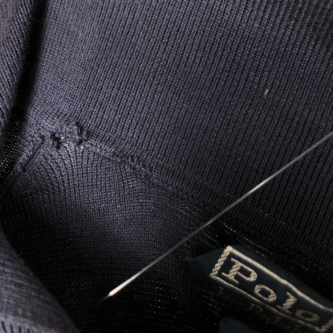 Ralph Lauren POLO RALPH LAUREN CUSTOM SLIM FIT polo knit sweater, men's size XXL Pima Cotton navy blue type Vintage Second Hand