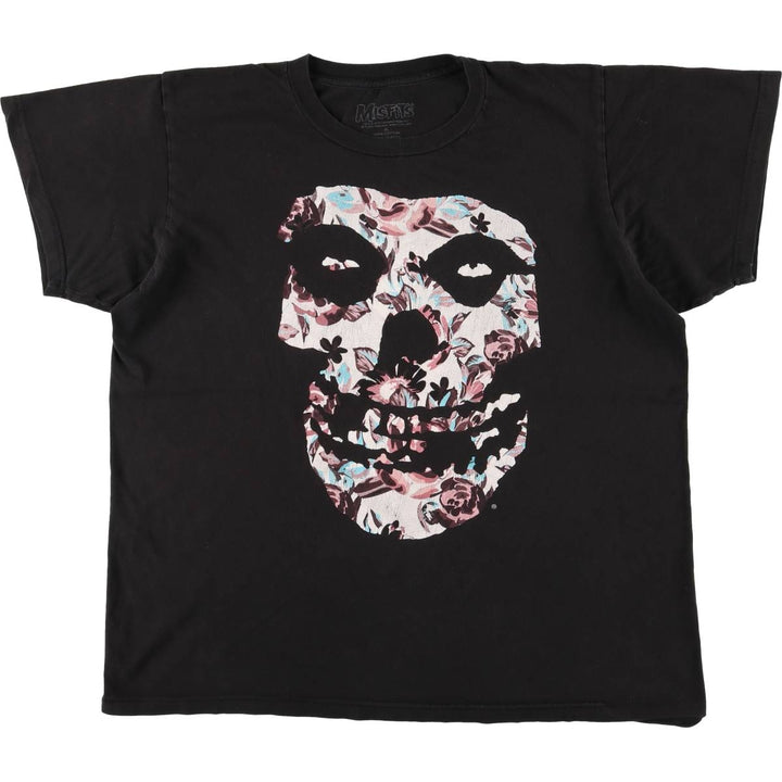 MISFITS Skull Pattern Band T-shirt, Men's XL size cotton black type Vintage Second Hand