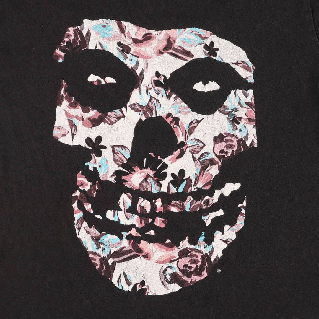 MISFITS Skull Pattern Band T-shirt, Men's XL size cotton black type Vintage Second Hand