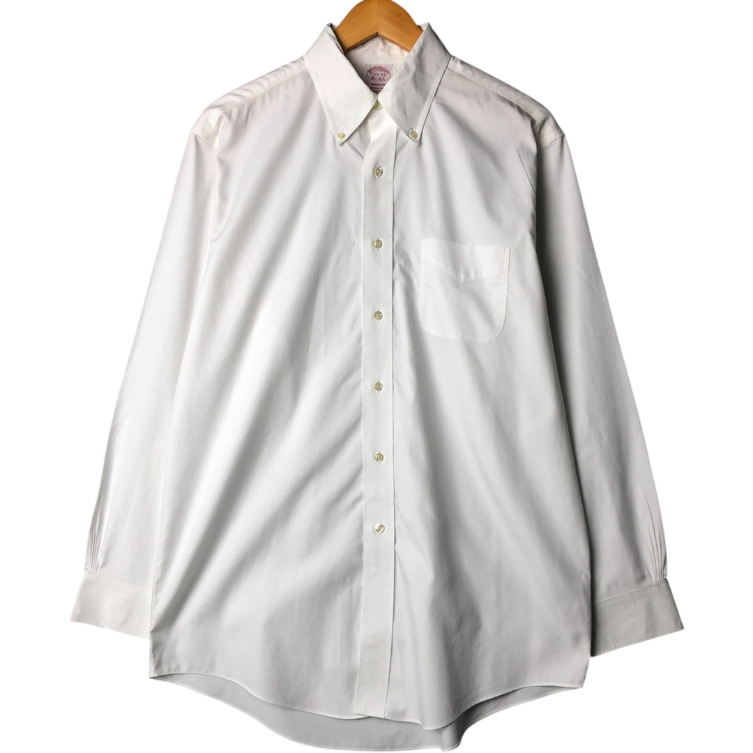 Brooks Brothers Est.1818 Long Sleeve Button Down Shirt, Men's M Size Supima Cotton white type Vintage Second Hand