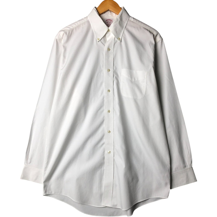 Brooks Brothers Est.1818 Long Sleeve Button Down Shirt, Men's M Size Supima Cotton white type Vintage Second Hand