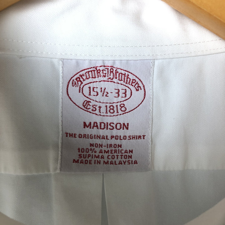 Brooks Brothers Est.1818 Long Sleeve Button Down Shirt, Men's M Size Supima Cotton white type Vintage Second Hand