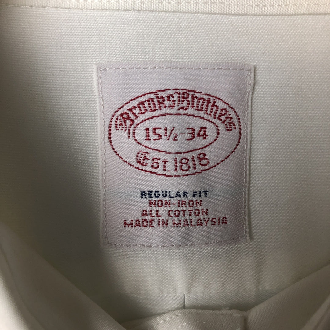 Brooks Brothers Est.1818 Long Sleeve Cotton Shirt, Men's Medium cotton white type Vintage Second Hand