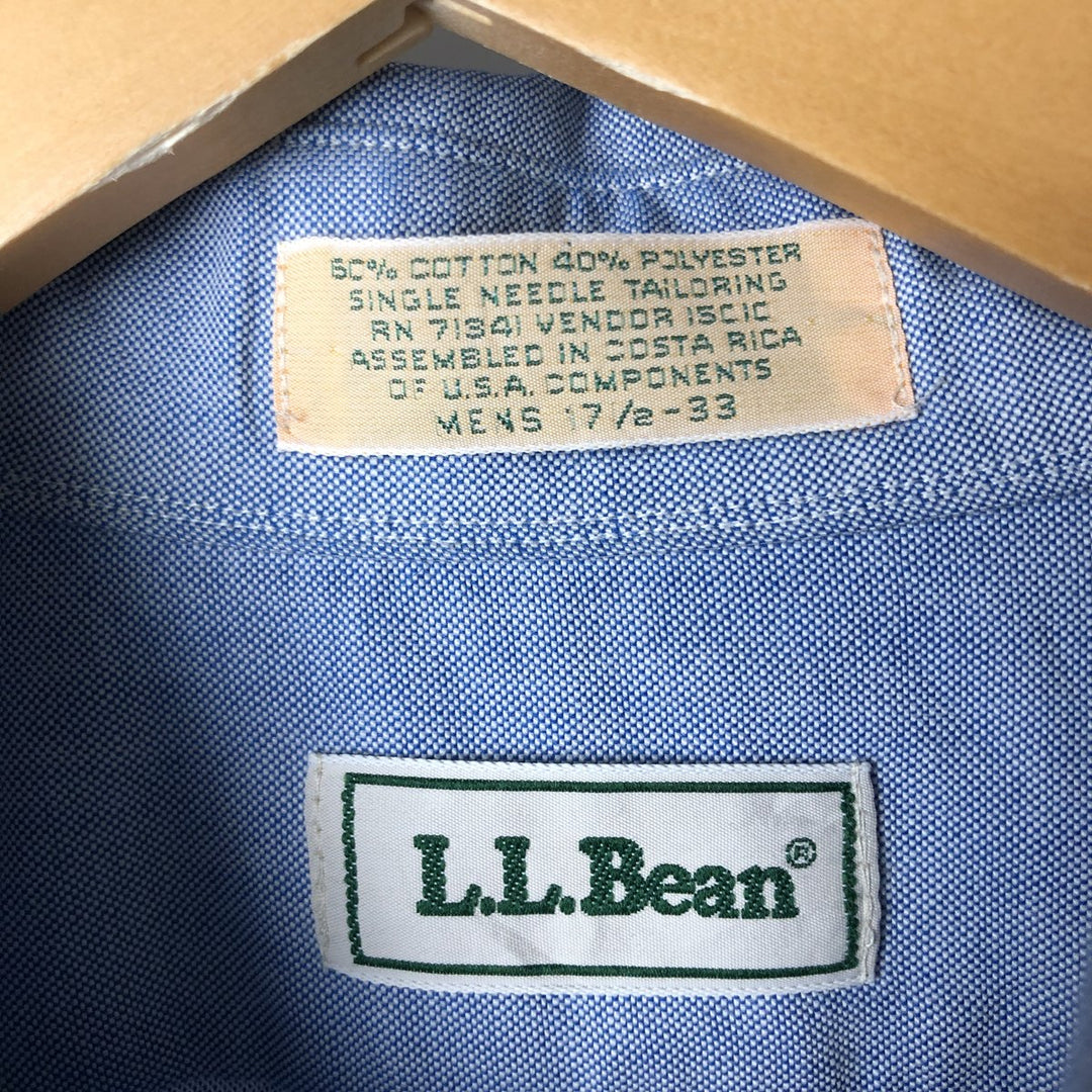 1990'S Vintage LLBean Long Sleeve Button-Down Shirt, Made in USA, Men's XL cotton Blue type light blue Vintage Second Hand