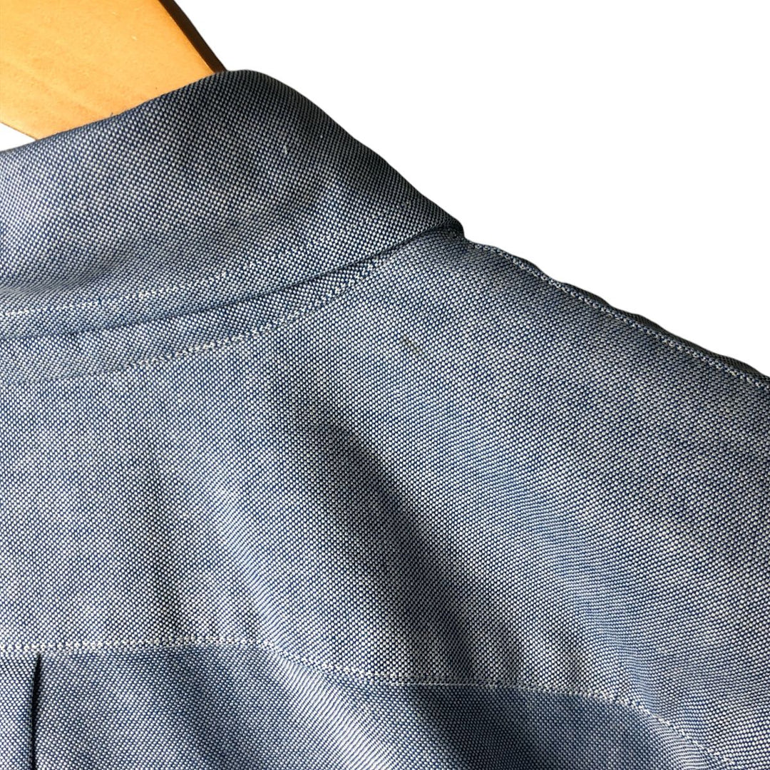 1990'S Vintage LLBean Long Sleeve Button-Down Shirt, Made in USA, Men's XL cotton Blue type light blue Vintage Second Hand
