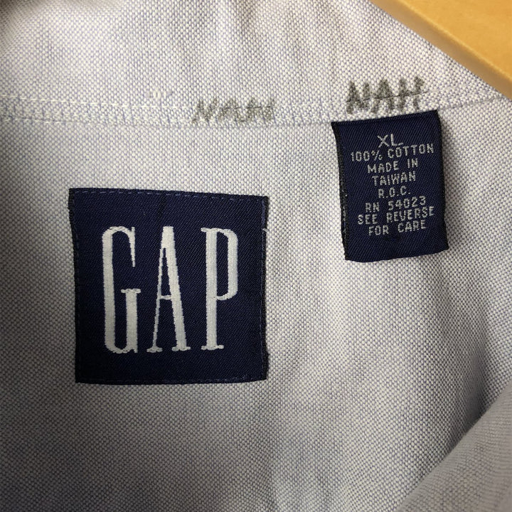 90'S GAP Vintage Short Sleeve Button-Down Shirt, Made in Taiwan, Men's XL cotton Blue type light blue Vintage Second Hand