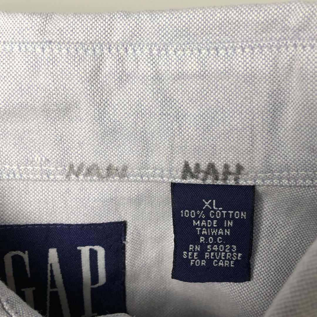 90'S GAP Vintage Short Sleeve Button-Down Shirt, Made in Taiwan, Men's XL cotton Blue type light blue Vintage Second Hand