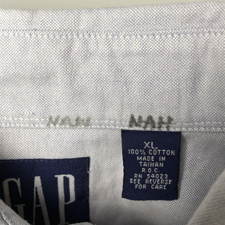90'S GAP Vintage Short Sleeve Button-Down Shirt, Made in Taiwan, Men's XL cotton Blue type light blue Vintage Second Hand