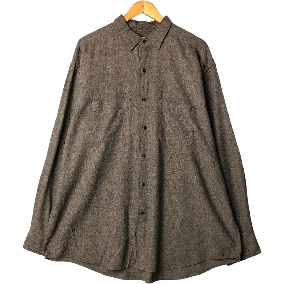 Vintage 90'S Banana Republic long-sleeved cotton shirt, men's size XL cotton gray type Vintage Second Hand