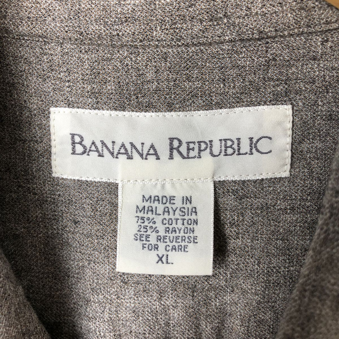 Vintage 90'S Banana Republic long-sleeved cotton shirt, men's size XL cotton gray type Vintage Second Hand