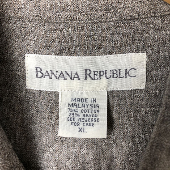 Vintage 90'S Banana Republic long-sleeved cotton shirt, men's size XL cotton gray type Vintage Second Hand