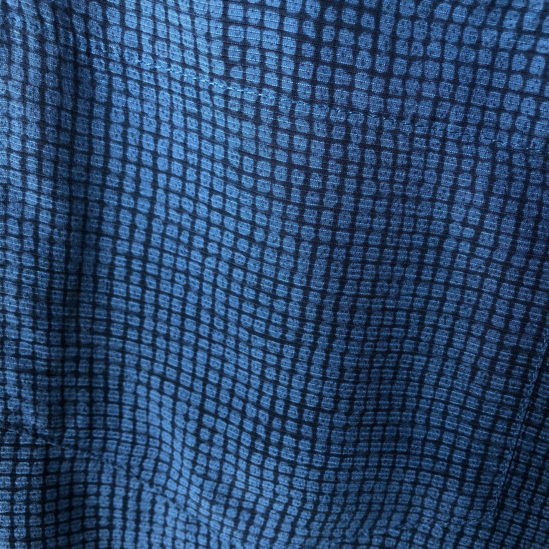 Liz Claiborne all-over print short-sleeved silk box shirt, men's XL silk blue type Vintage Second Hand