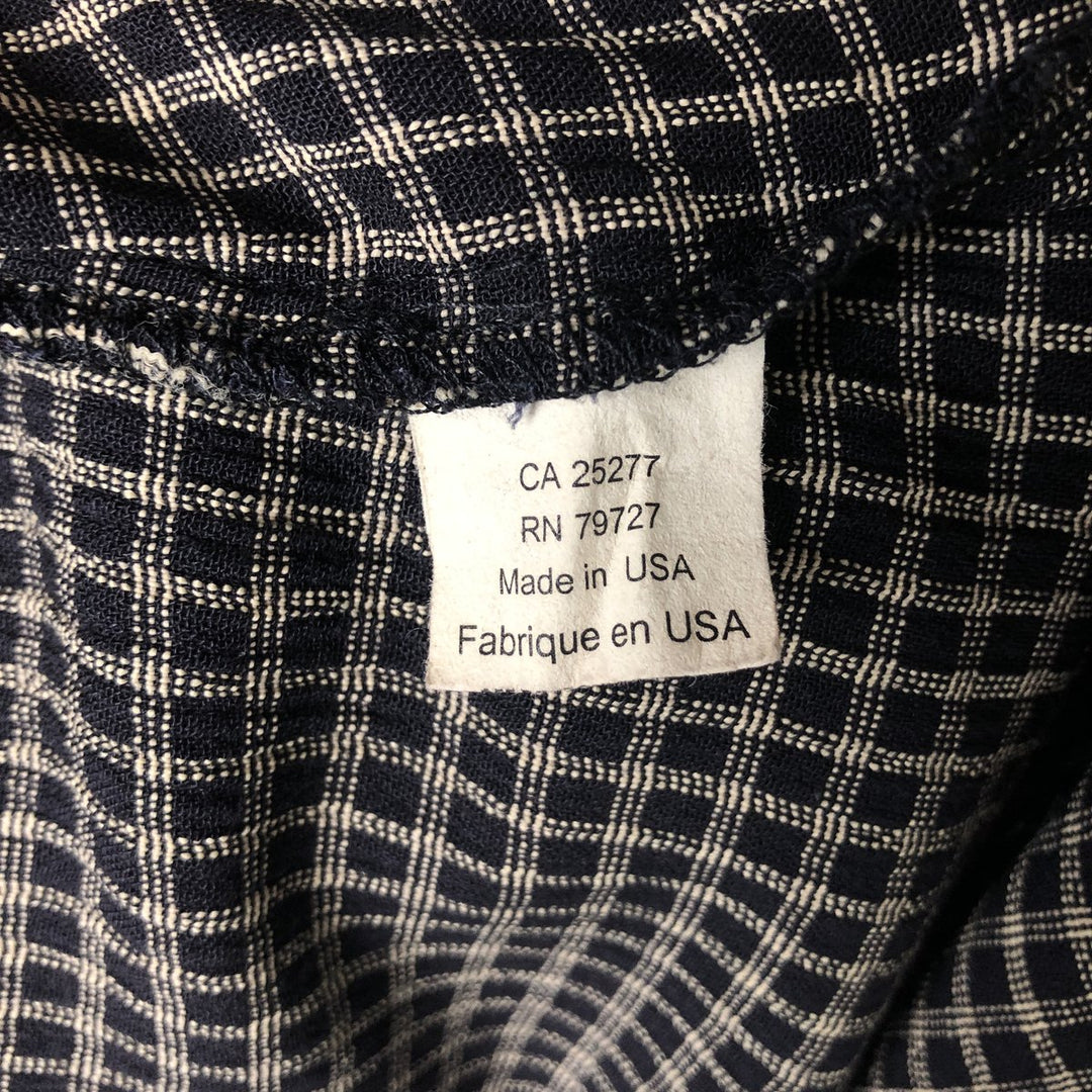 JAY Y KA Check Pattern Short Sleeve Open Collar Box Shirt, Made in USA, Men's XL Rayon black type Vintage Second Hand