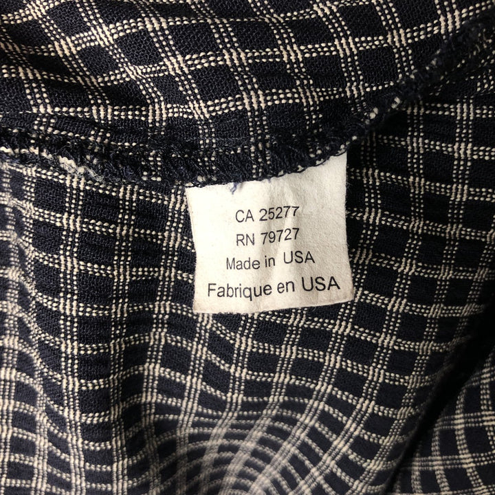 JAY Y KA Check Pattern Short Sleeve Open Collar Box Shirt, Made in USA, Men's XL Rayon black type Vintage Second Hand