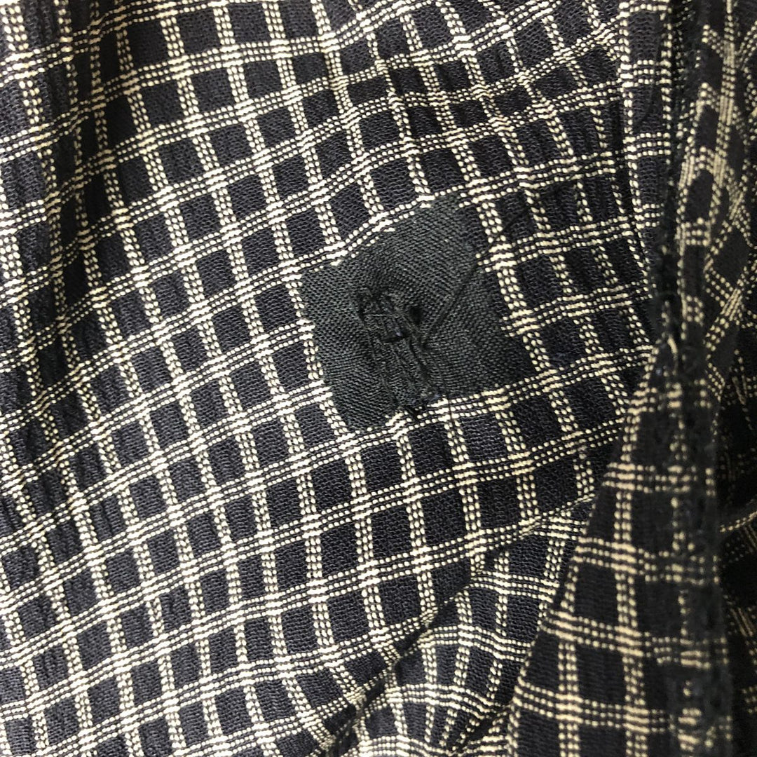 JAY Y KA Check Pattern Short Sleeve Open Collar Box Shirt, Made in USA, Men's XL Rayon black type Vintage Second Hand