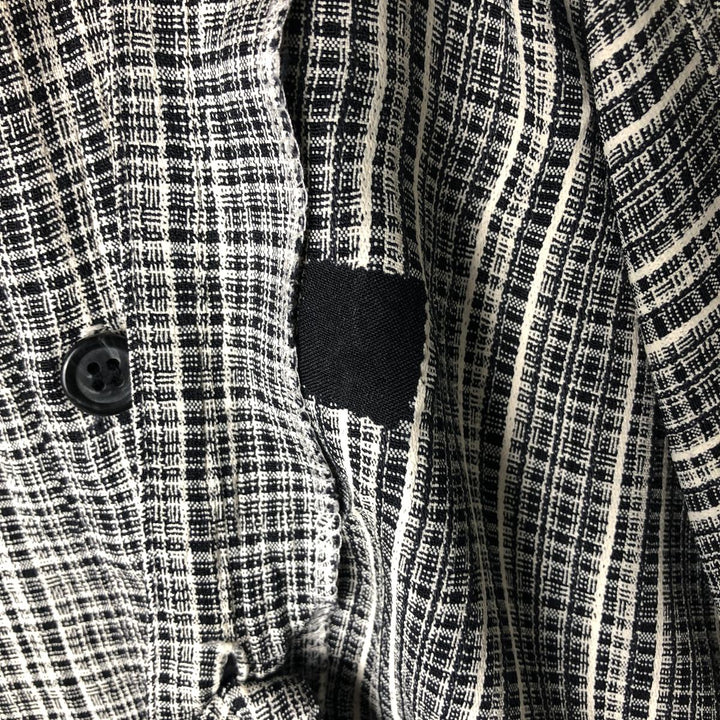 Vintage 90'S Michael Brandon check pattern short-sleeved open-collar shirt, made in the USA, men's size XL acetate gray type Vintage Second Hand