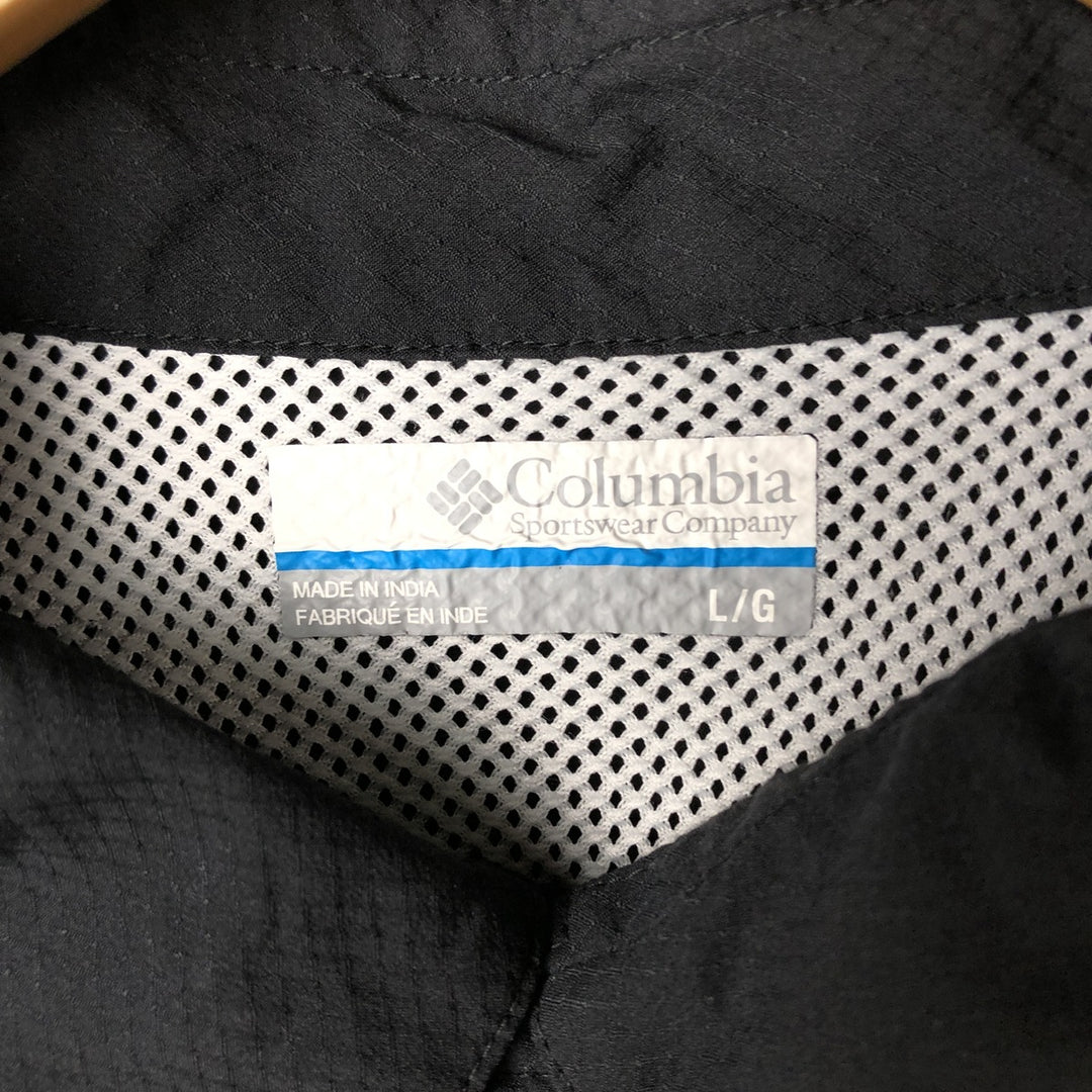 Columbia PFG OMNI-SHADE Open-Collar Box Shirt, Short Sleeve, Men's Size L polyester black type Vintage Second Hand