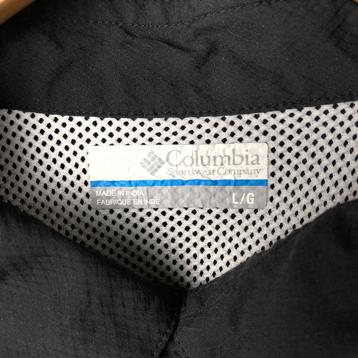 Columbia PFG OMNI-SHADE Open-Collar Box Shirt, Short Sleeve, Men's Size L polyester black type Vintage Second Hand