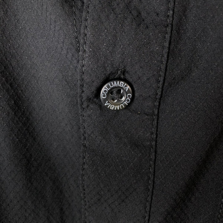 Columbia PFG OMNI-SHADE Open-Collar Box Shirt, Short Sleeve, Men's Size L polyester black type Vintage Second Hand