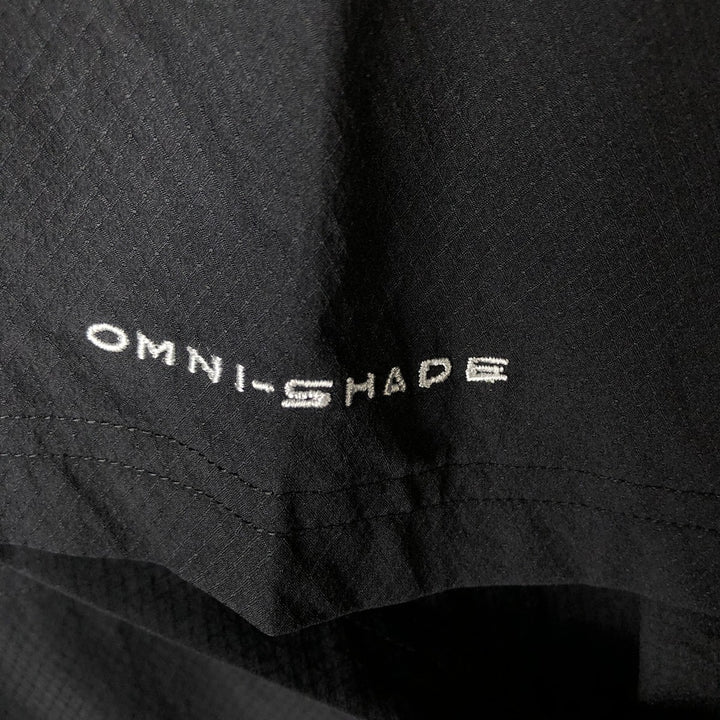 Columbia PFG OMNI-SHADE Open-Collar Box Shirt, Short Sleeve, Men's Size L polyester black type Vintage Second Hand