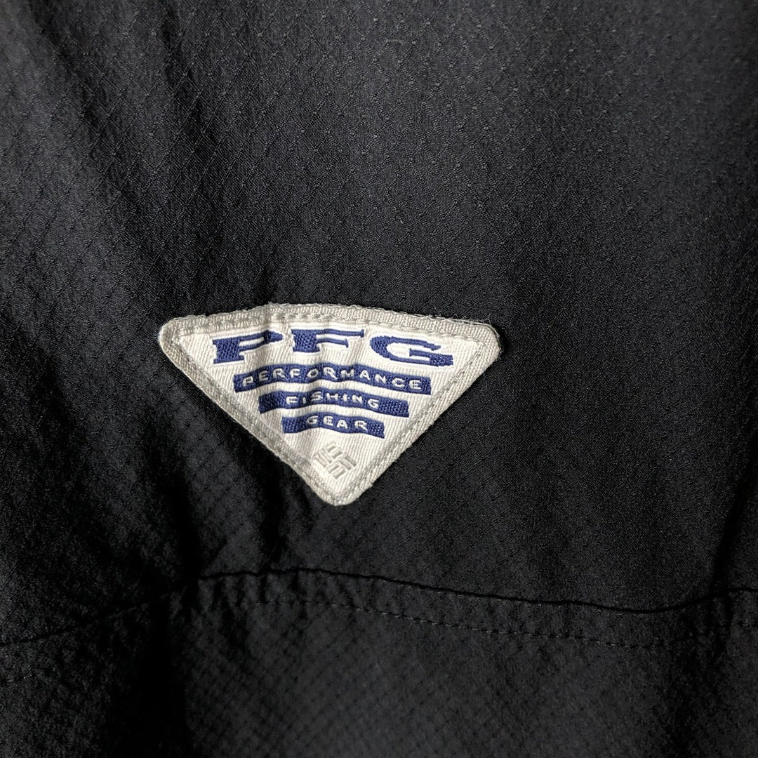 Columbia PFG OMNI-SHADE Open-Collar Box Shirt, Short Sleeve, Men's Size L polyester black type Vintage Second Hand