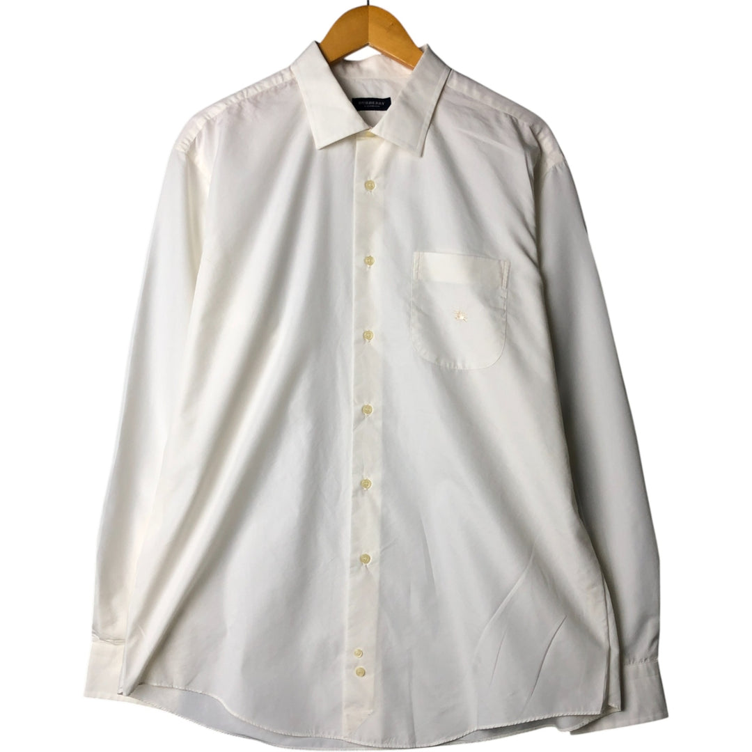 Burberry's BURBERRY LONDON long-sleeved polycotton shirt, men's size XL cotton white type Vintage Second Hand